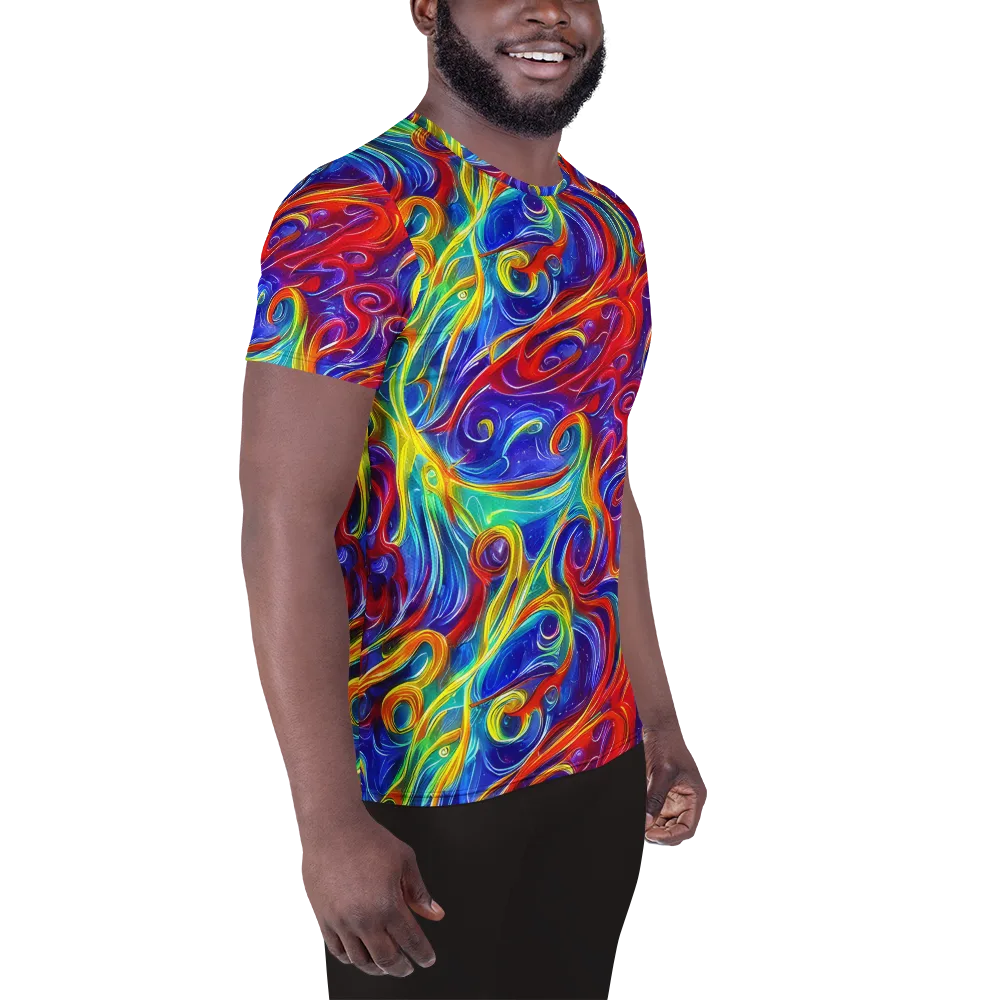 Voltage Paisley on Men's Athletic T-Shirt — Right