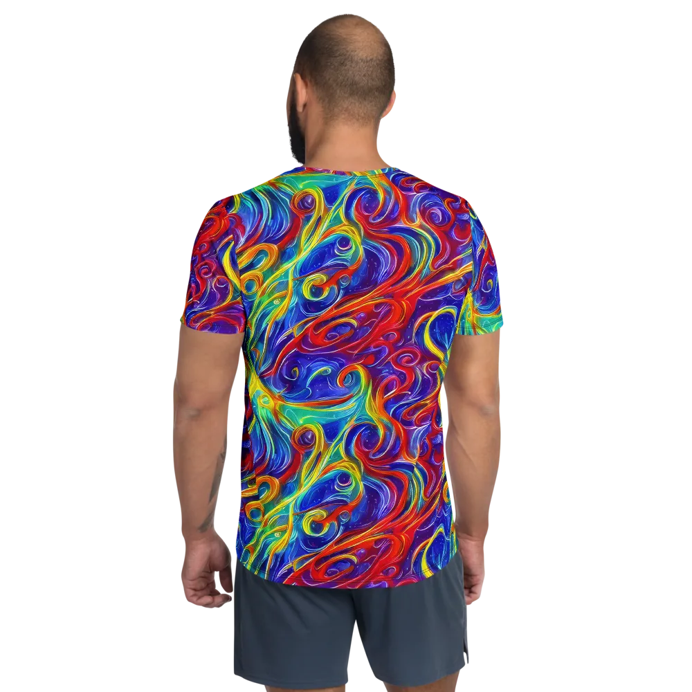 Voltage Paisley on Men's Athletic T-Shirt — Back