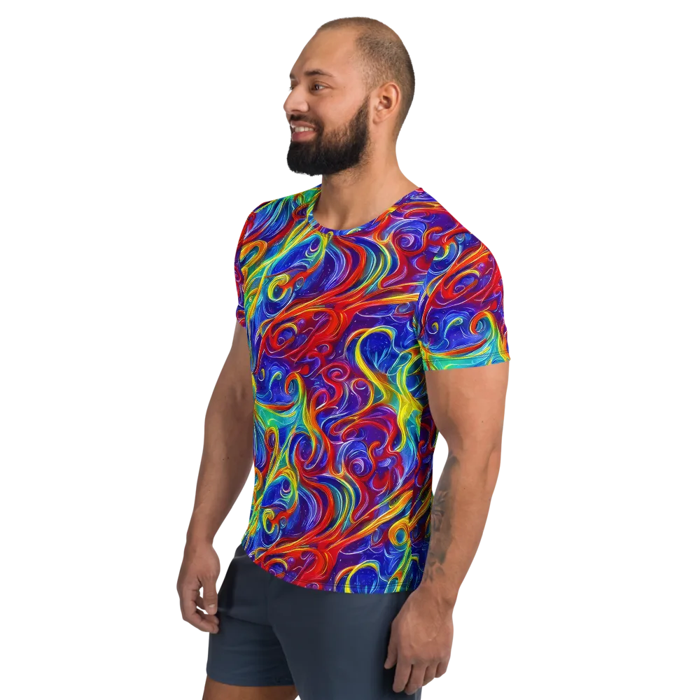 Voltage Paisley on Men's Athletic T-Shirt — Left
