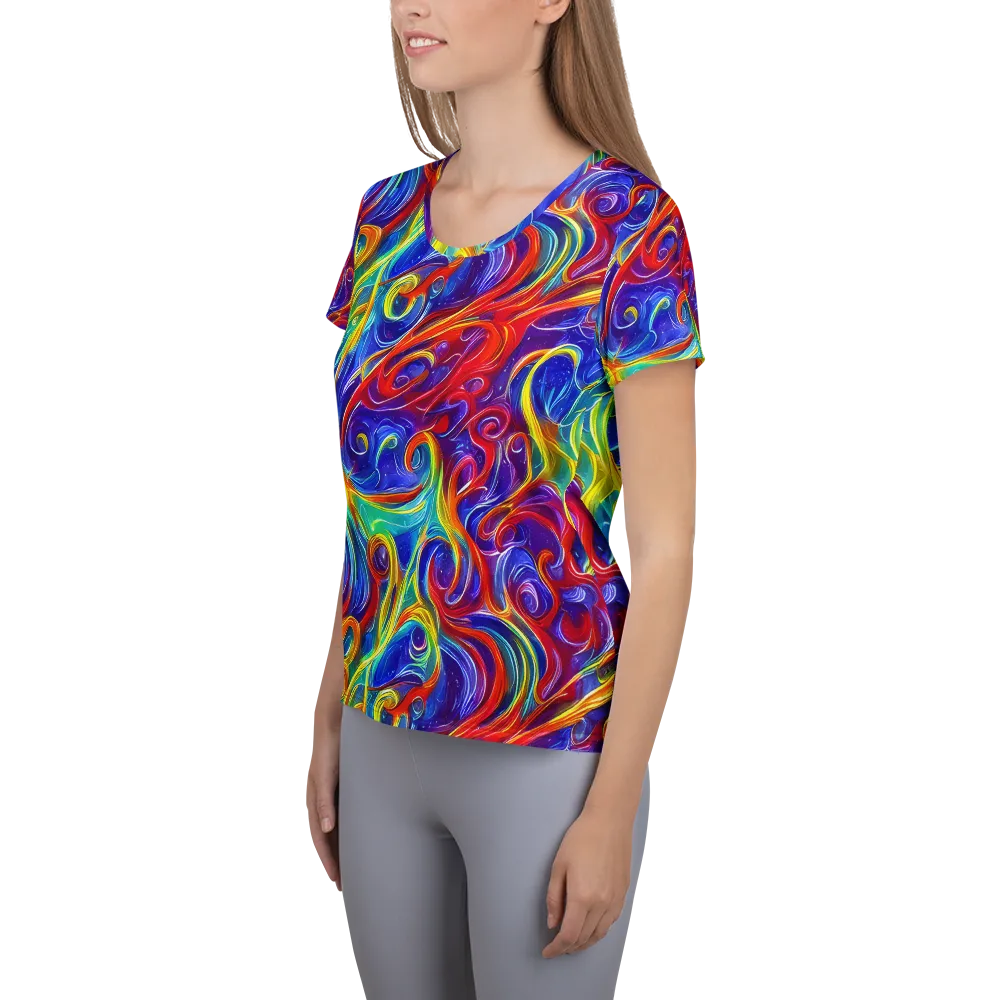 Voltage Paisley on Women's Athletic T-Shirt — Left