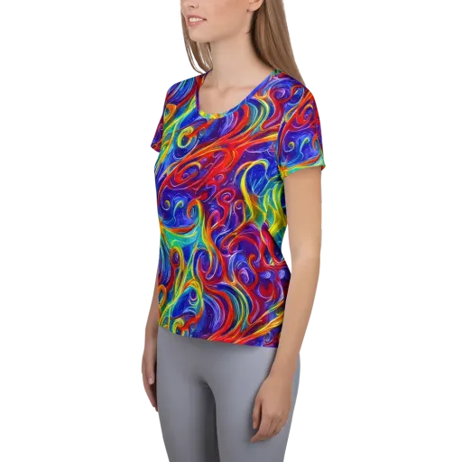 Voltage Paisley on a Women's Athletic T-Shirt