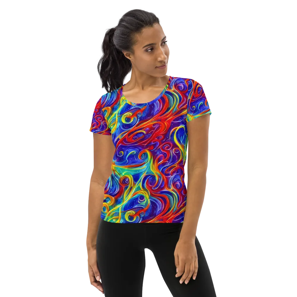 Voltage Paisley on Women's Athletic T-Shirt — Front