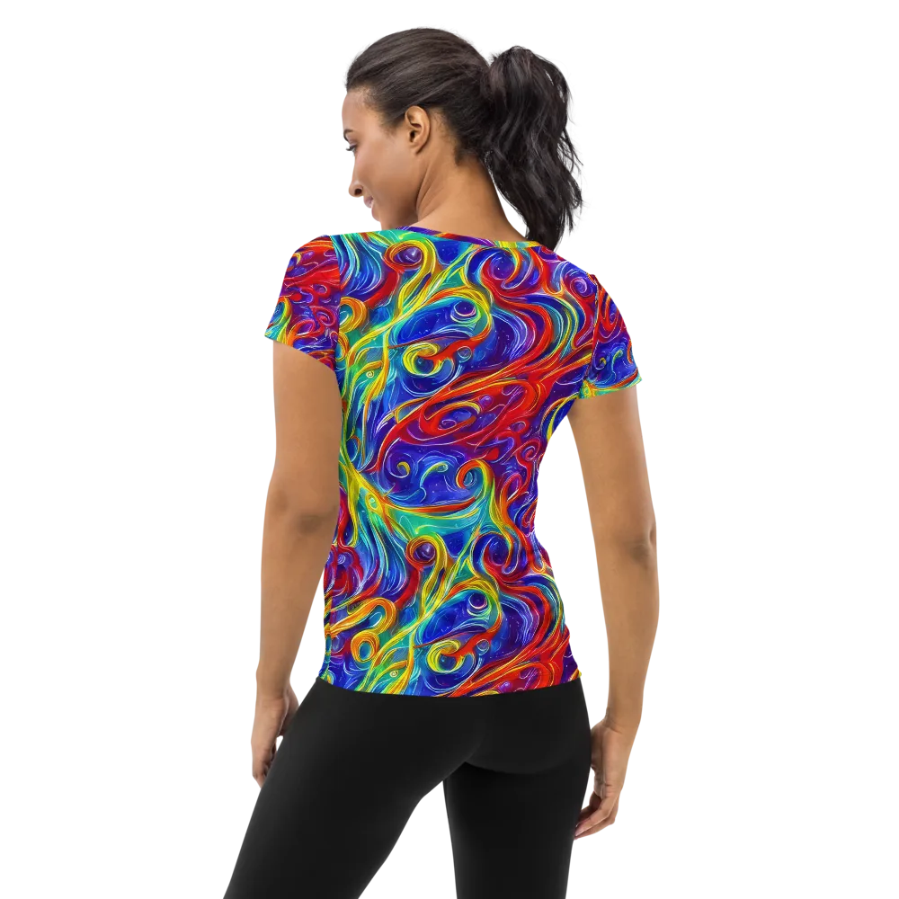 Voltage Paisley on Women's Athletic T-Shirt — Back