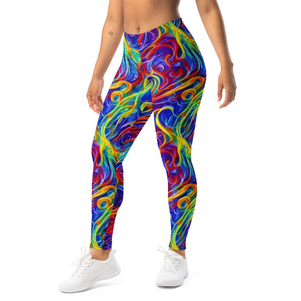 Voltage Paisley on Leggings — Left Front