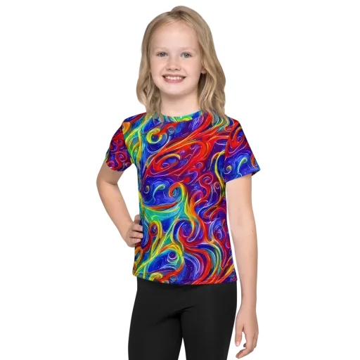 Voltage Paisley on a Kids Crew Neck T-Shirt