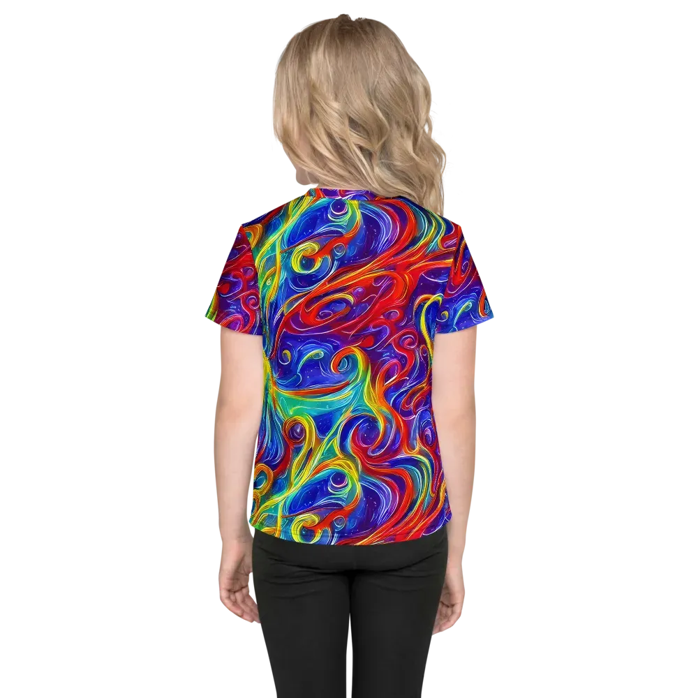 Voltage Paisley on Kids Crew Neck T-Shirt — Back