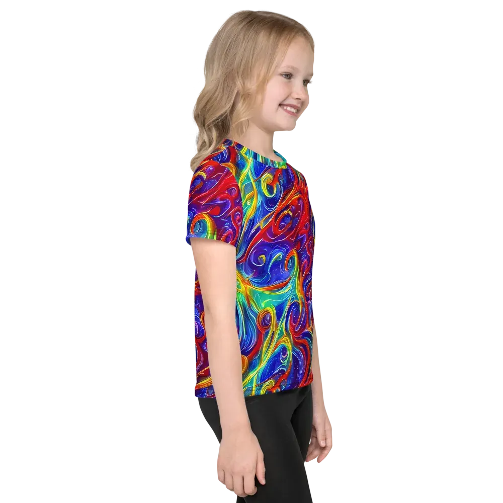 Voltage Paisley on Kids Crew Neck T-Shirt — Right