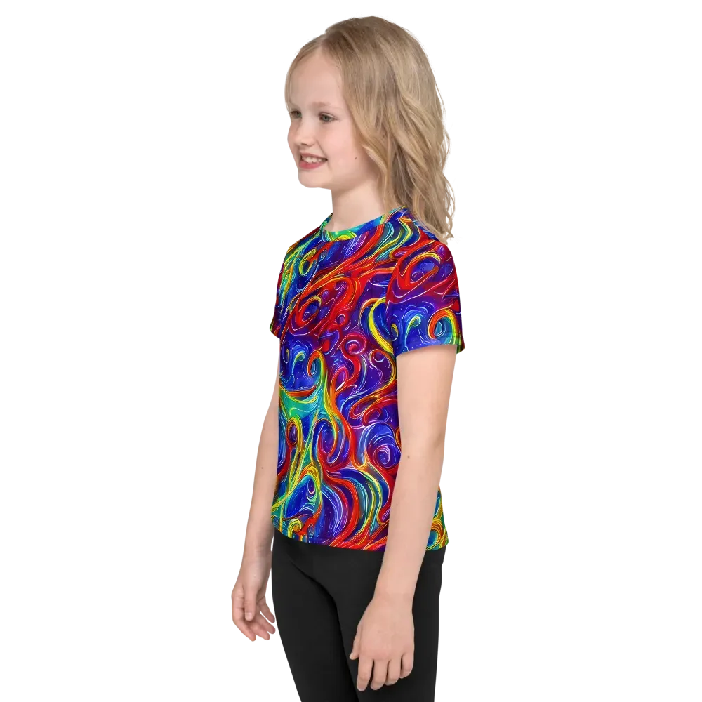 Voltage Paisley on Kids Crew Neck T-Shirt — Left