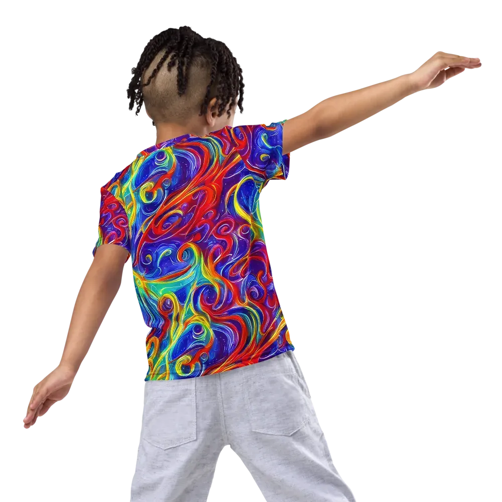 Voltage Paisley on Kids Crew Neck T-Shirt — Back