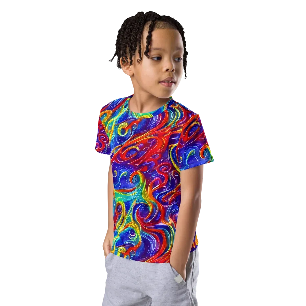 Voltage Paisley on Kids Crew Neck T-Shirt — Left Front