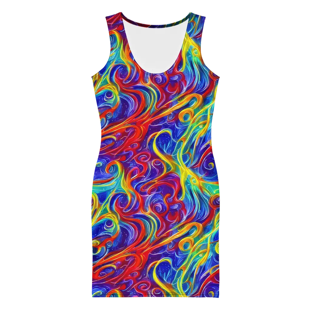 Voltage Paisley on Bodycon Dress — Front