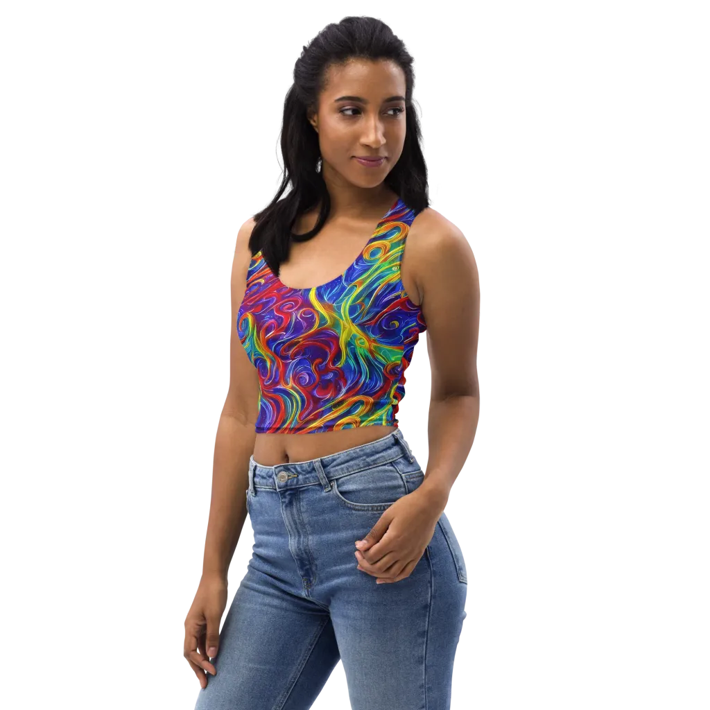 Voltage Paisley on Crop Top — Left Front