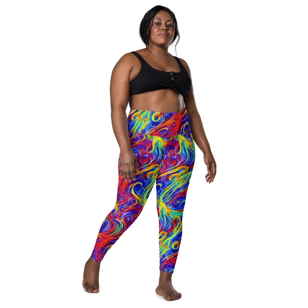 Voltage Paisley on Leggings with Pockets — Front