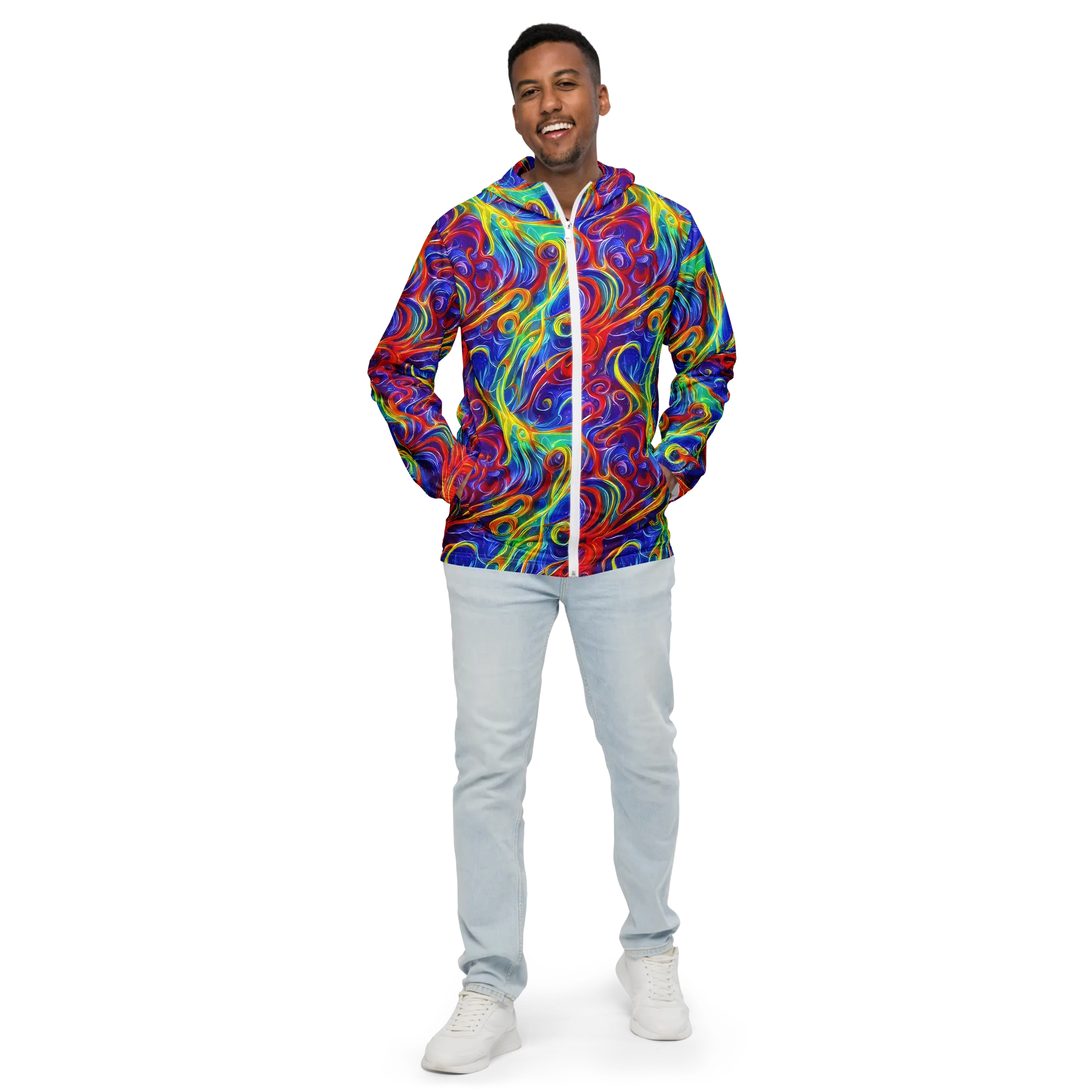Voltage Paisley on Men's Windbreaker — Front