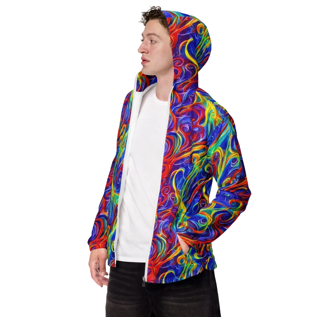 Voltage Paisley on Men's Windbreaker — Left Front