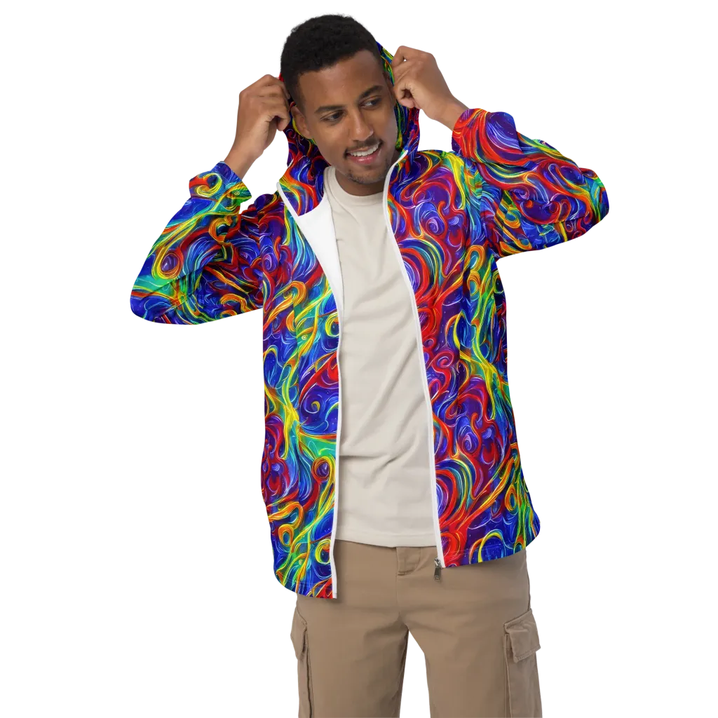 Voltage Paisley on Men's Windbreaker — Front