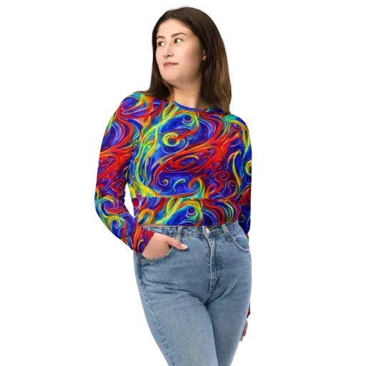 Voltage Paisley on a Long Sleeve Crop Top