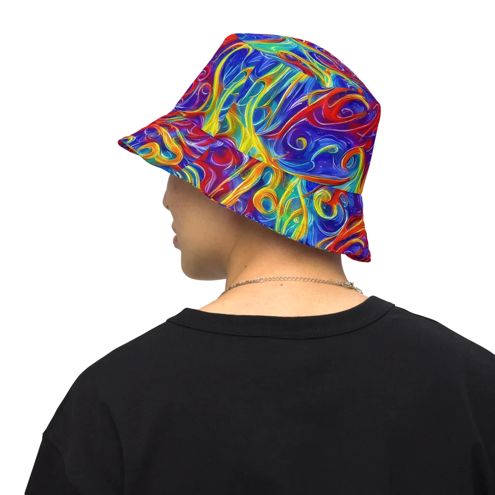 Voltage Paisley on Reversible Bucket Hat — Back Inside