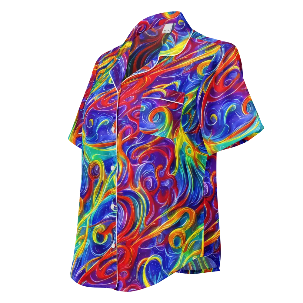 Voltage Paisley on Women's Short Sleeve Pajama Top — Left Front