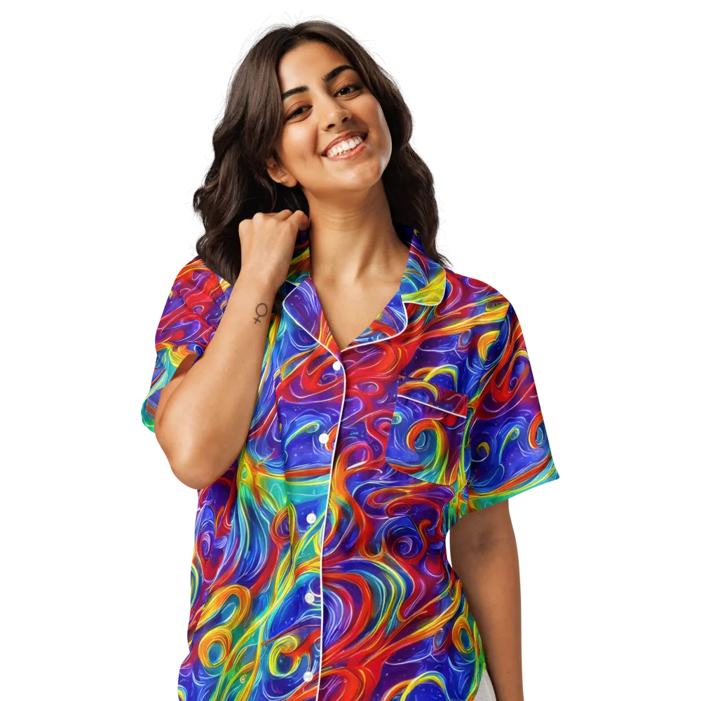 Voltage Paisley on Women's Short Sleeve Pajama Top — Front