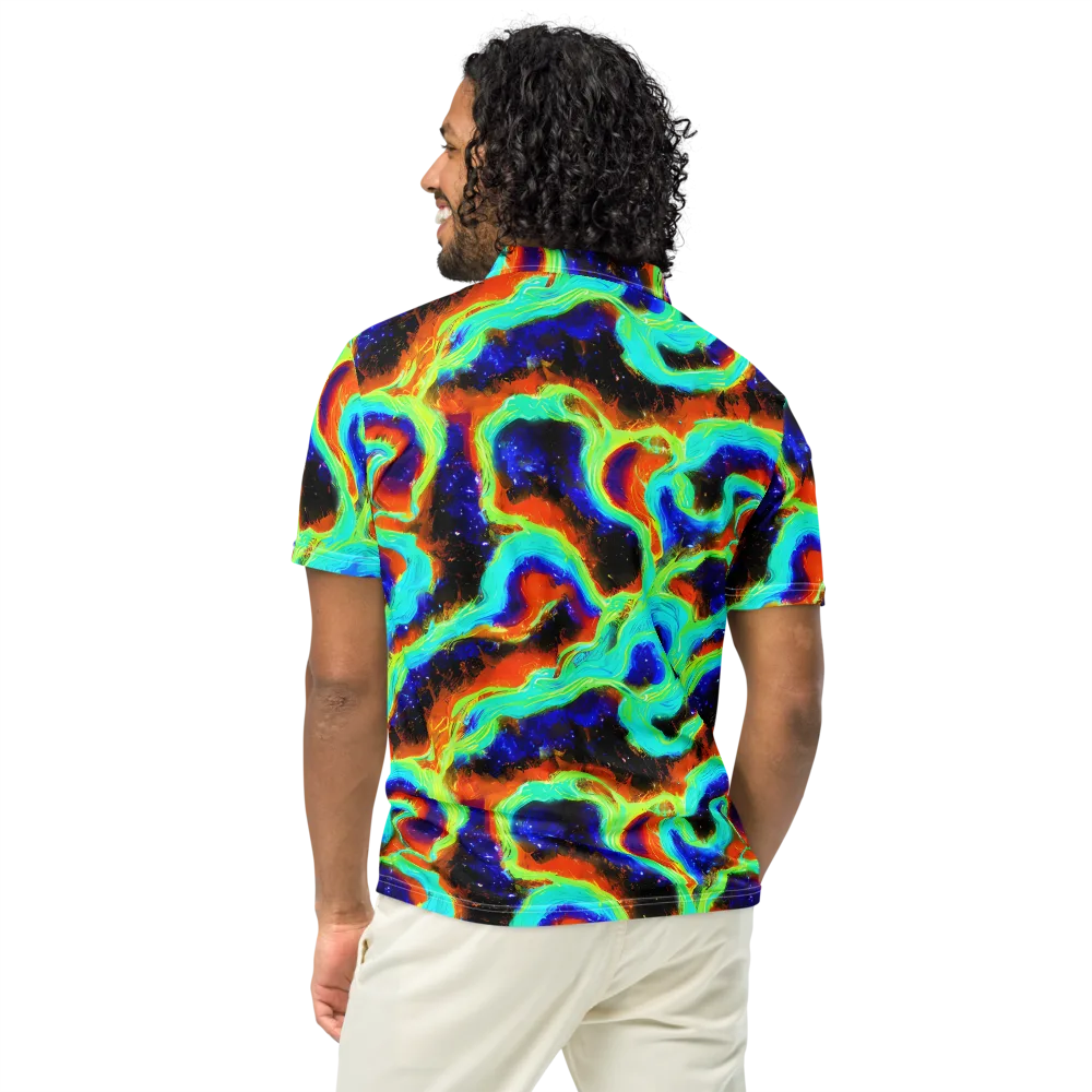 Solar Seafoam on Men's Slim Fit Polo Shirt — Back
