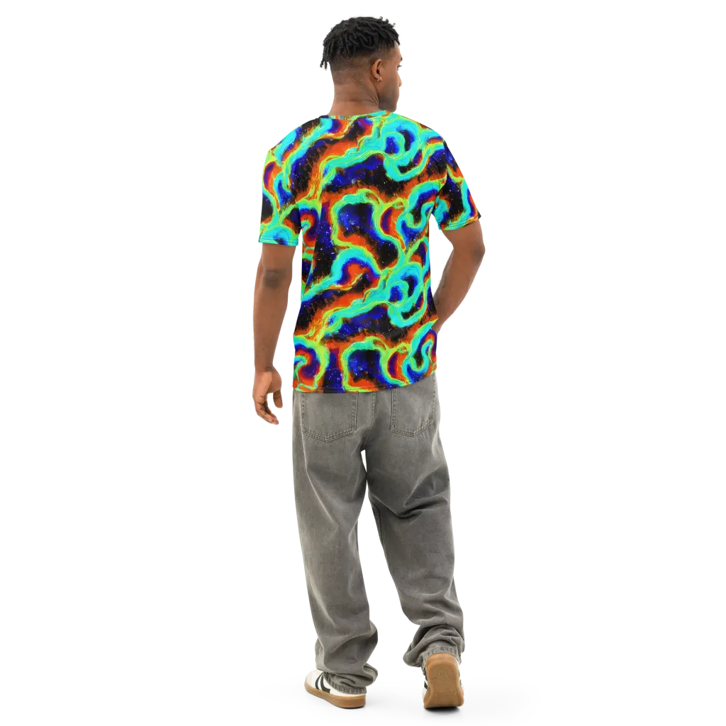 Solar Seafoam on Men's Cotton Crew Neck T-Shirt — Back