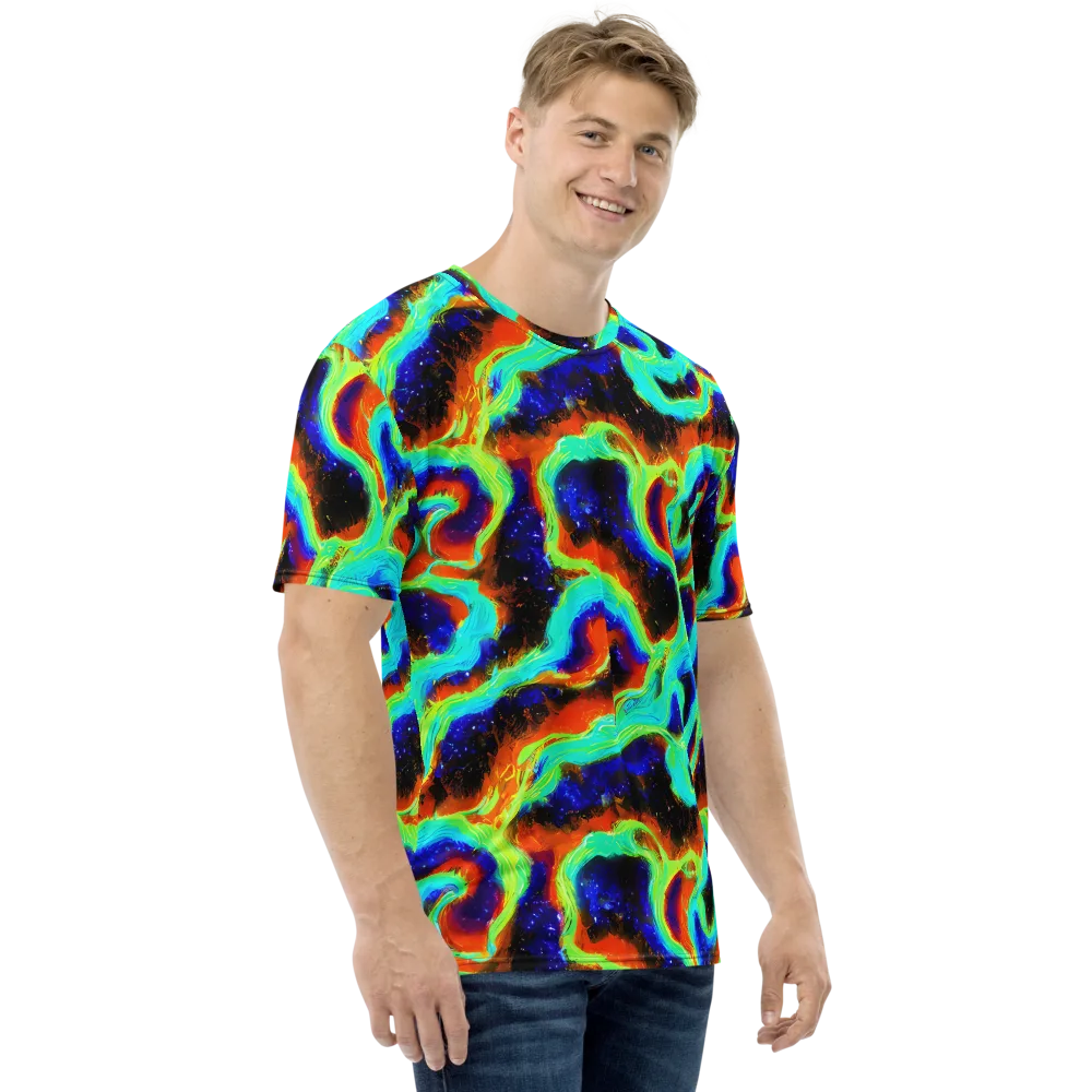 Solar Seafoam on Men's Crew Neck T-Shirt — Right