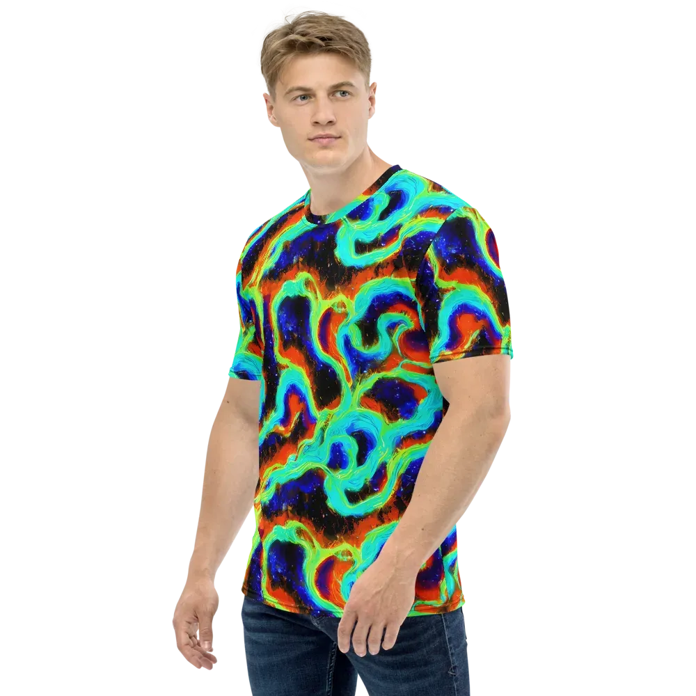 Solar Seafoam on Men's Crew Neck T-Shirt — Left