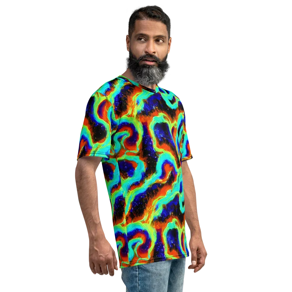 Solar Seafoam on Men's Crew Neck T-Shirt — Right