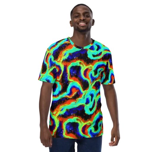 Solar Seafoam on a Men's Crew Neck T-Shirt