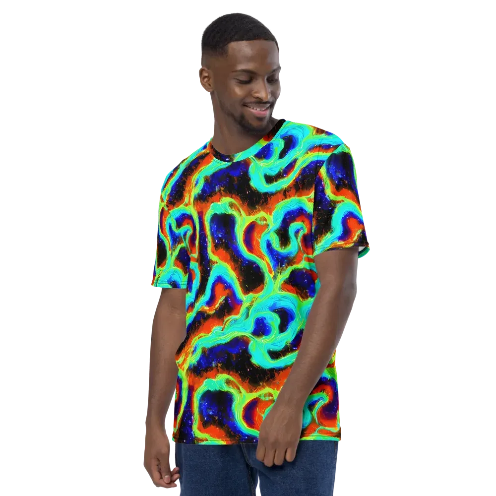 Solar Seafoam on Men's Crew Neck T-Shirt — Left