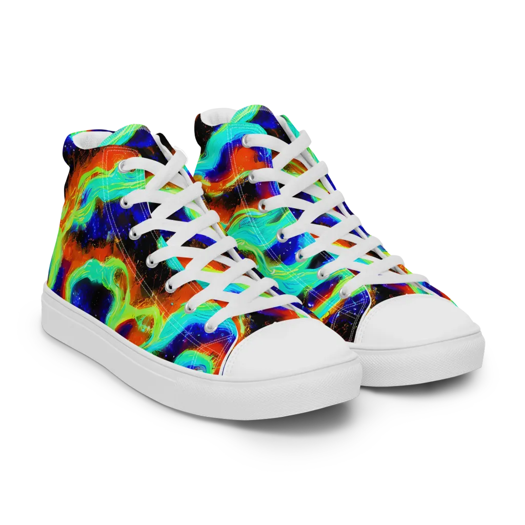 Solar Seafoam on Men's High Top Canvas Shoes — Right Front