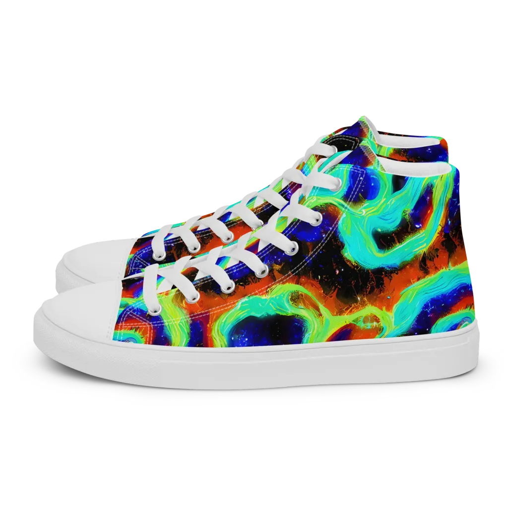 Solar Seafoam on Men's High Top Canvas Shoes — Left