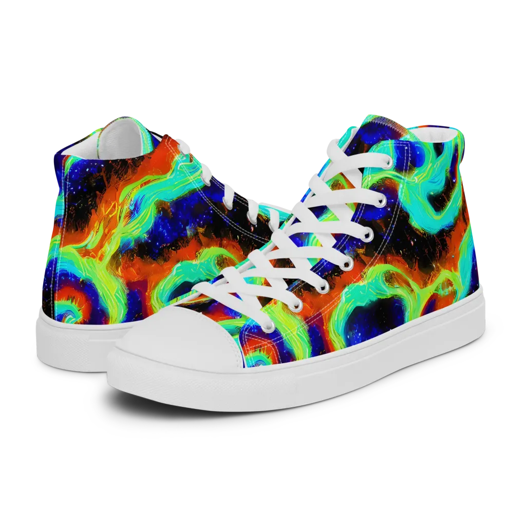Solar Seafoam on Men's High Top Canvas Shoes — Left