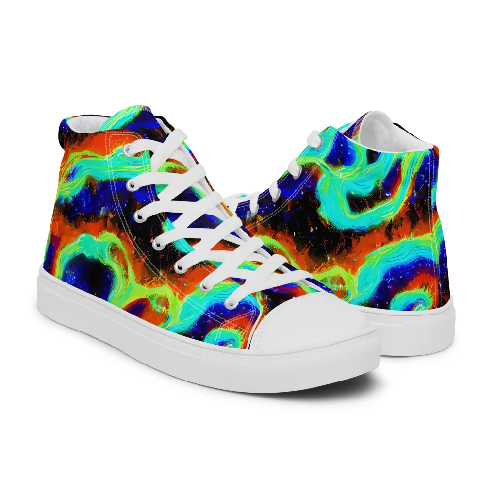 Solar Seafoam on Men's High Top Canvas Shoes — Right