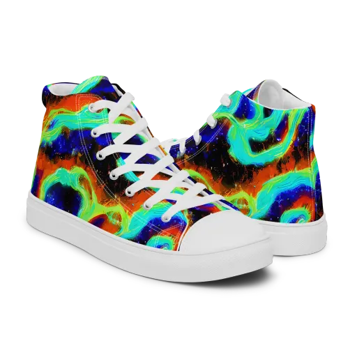 Solar Seafoam on a Men's High Top Canvas Shoes
