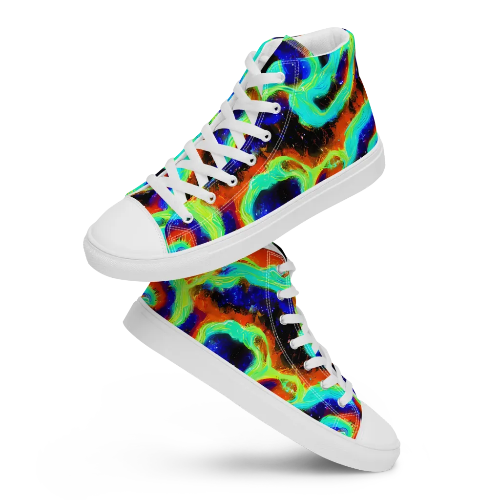 Solar Seafoam on Men's High Top Canvas Shoes — Front