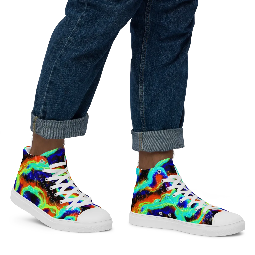 Solar Seafoam on Men's High Top Canvas Shoes — Right