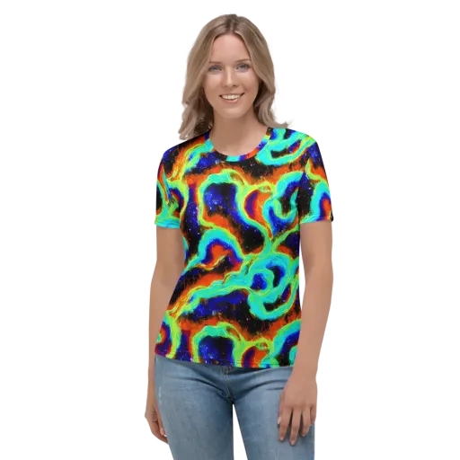 Solar Seafoam on a Women's Crew Neck T-Shirt
