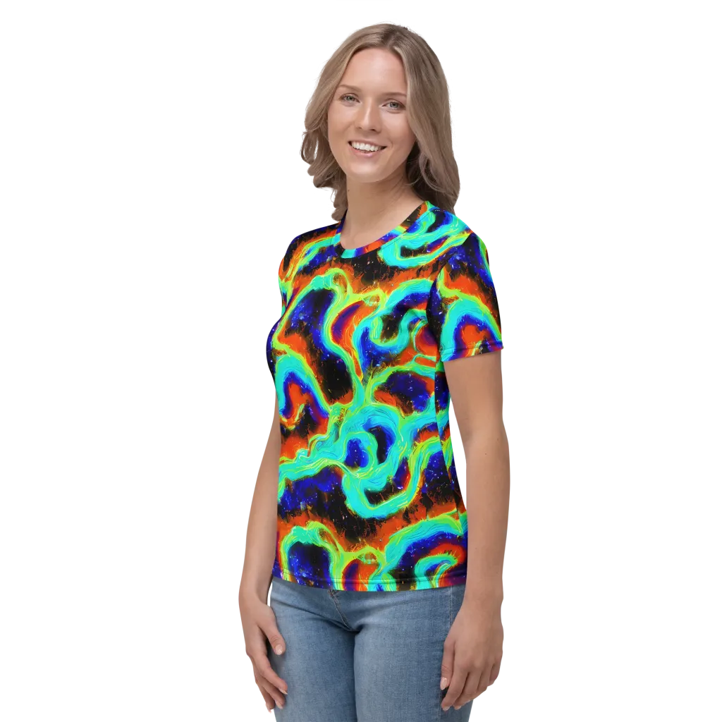 Solar Seafoam on Women's Crew Neck T-Shirt — Left