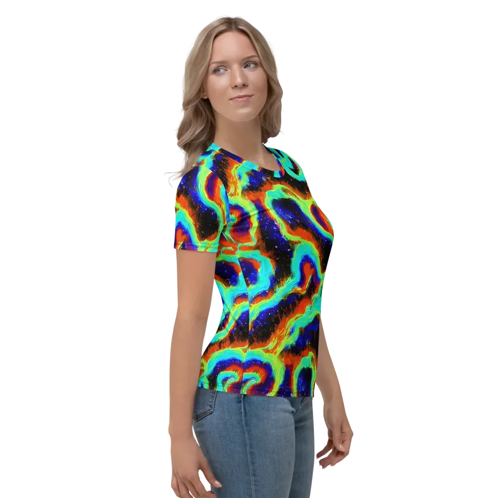 Solar Seafoam on Women's Crew Neck T-Shirt — Right