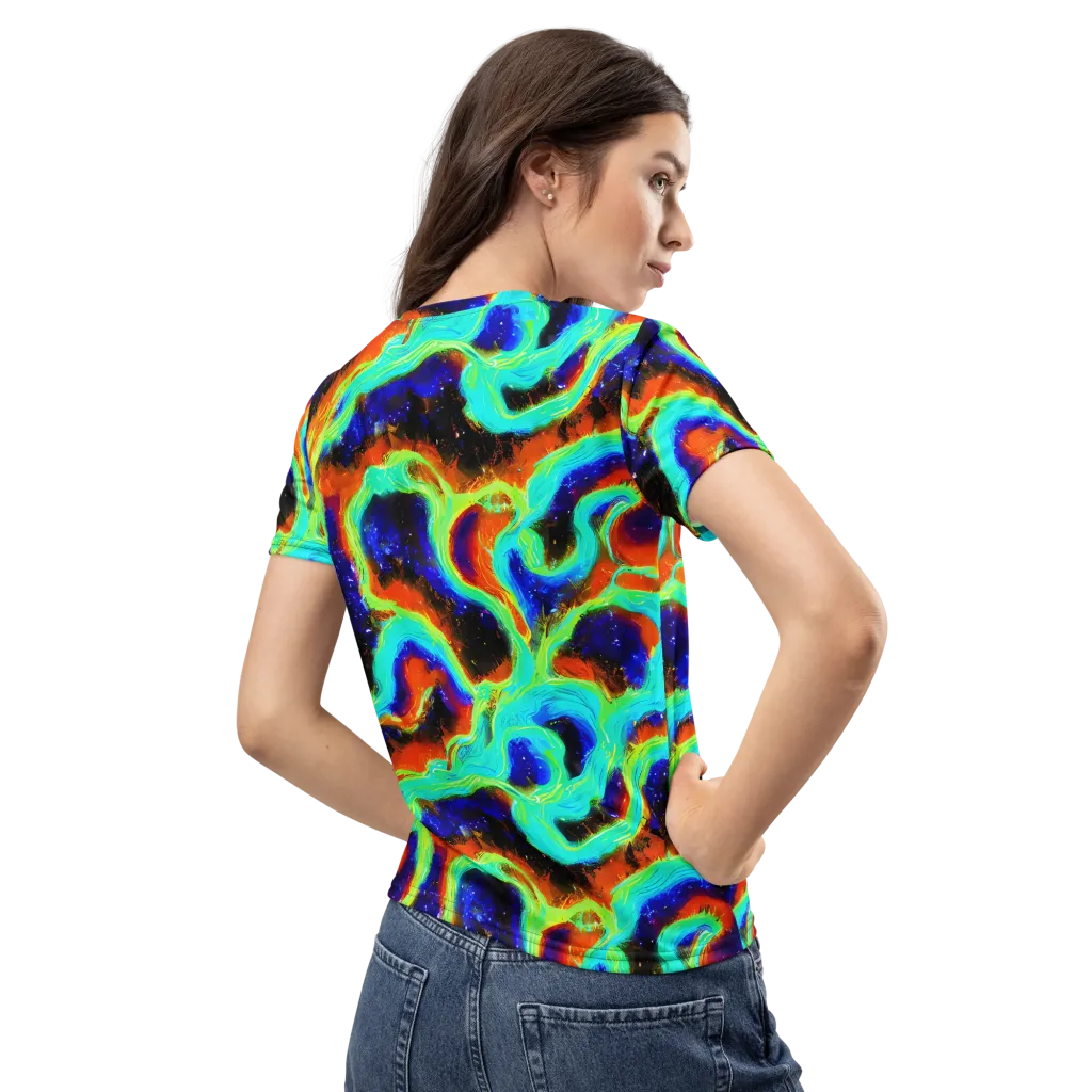 Solar Seafoam on Women's Crew Neck T-Shirt — Back