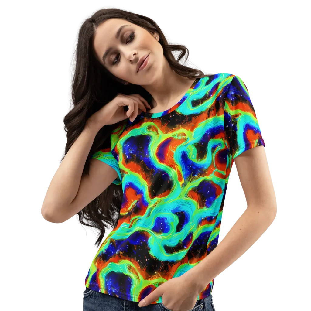 Solar Seafoam on Women's Crew Neck T-Shirt — Left Front