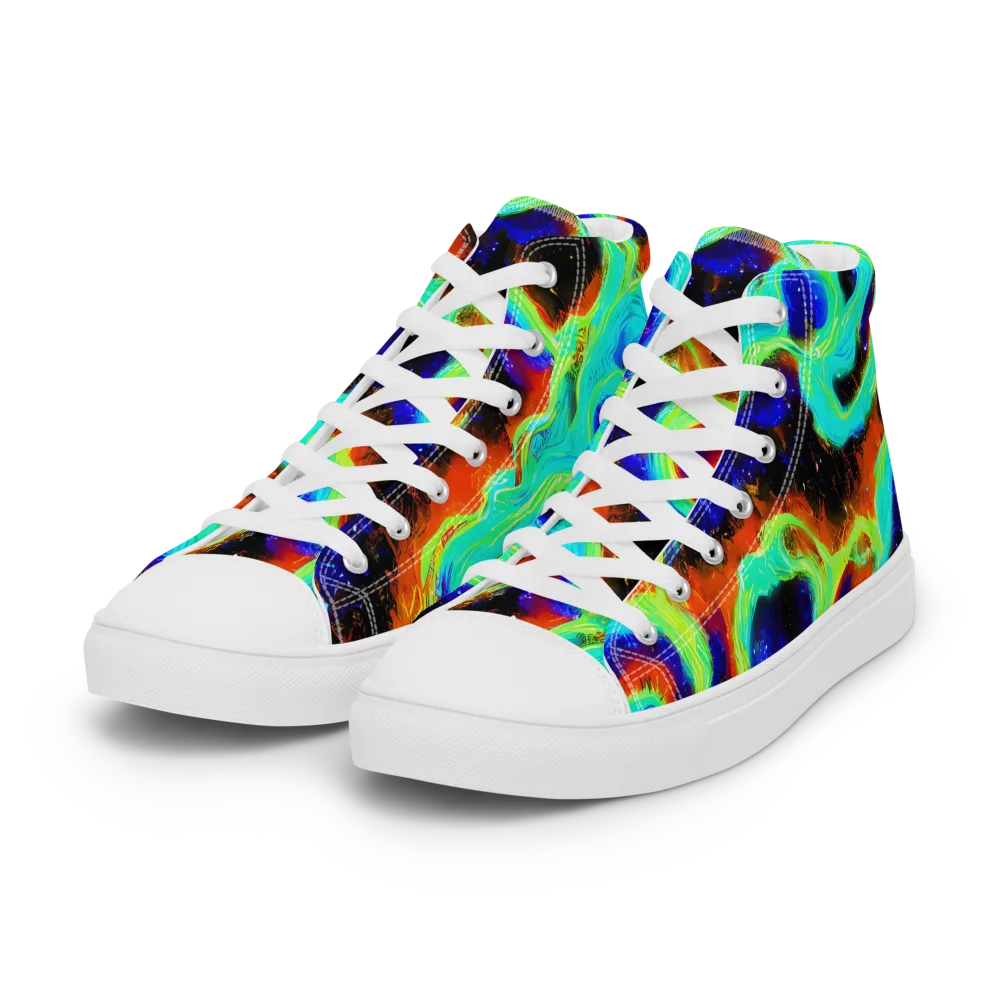 Solar Seafoam on Women's High Top Canvas Shoes — Left Front