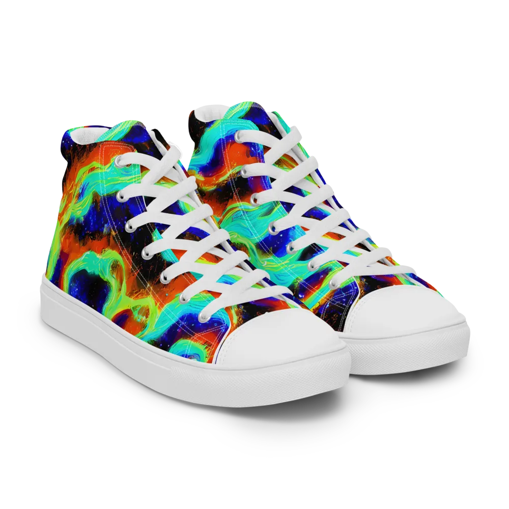 Solar Seafoam on Women's High Top Canvas Shoes — Right Front