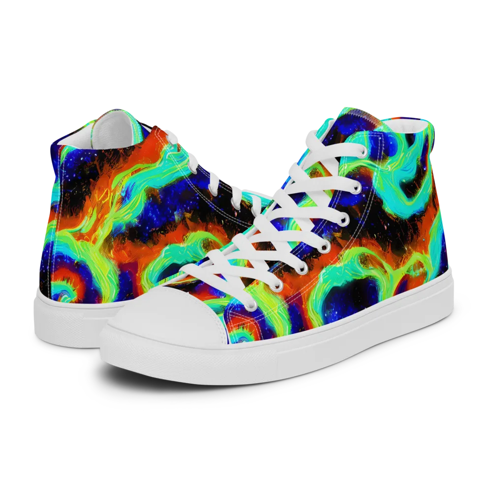 Solar Seafoam on Women's High Top Canvas Shoes — Left