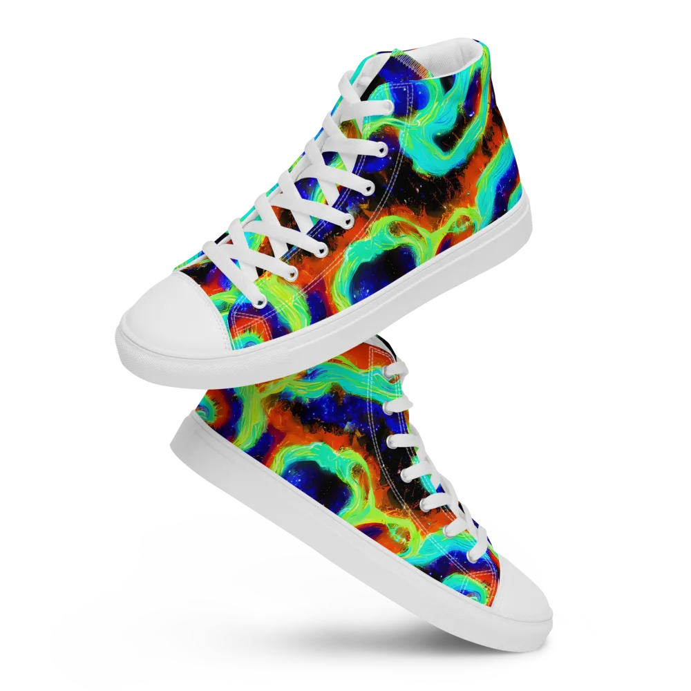Solar Seafoam on Women's High Top Canvas Shoes — Front
