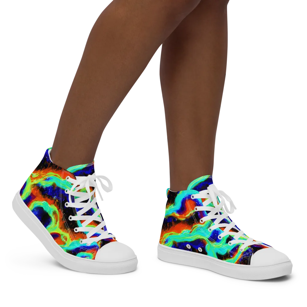 Solar Seafoam on Women's High Top Canvas Shoes — Right