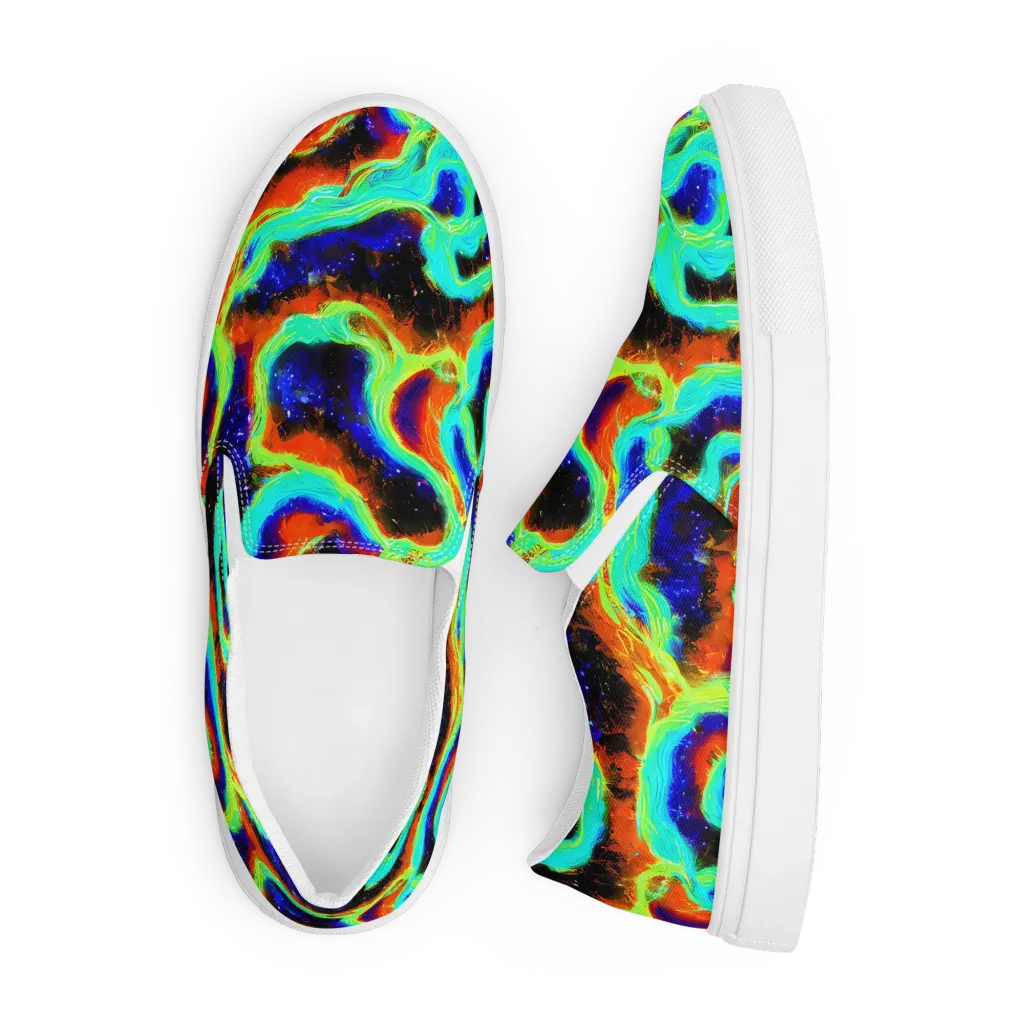 Solar Seafoam on Men's Slip-On Canvas Shoes — Front