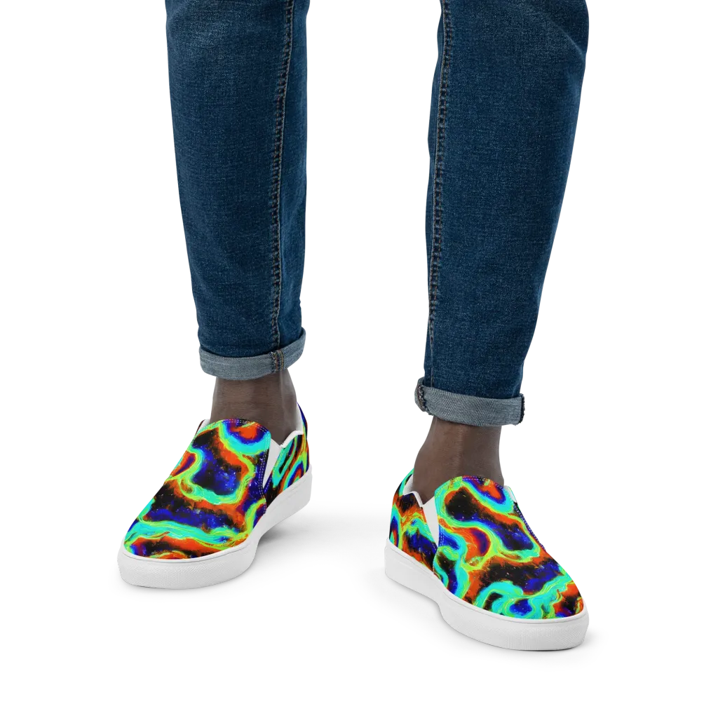 Solar Seafoam on Men's Slip-On Canvas Shoes — Front